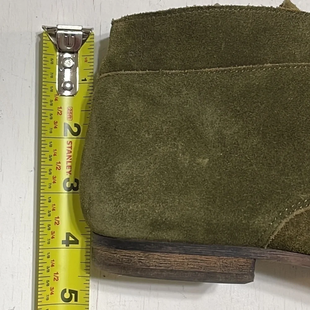 Franco Sarto Woman Green Suede Lace Ankle Boots Size 6.5